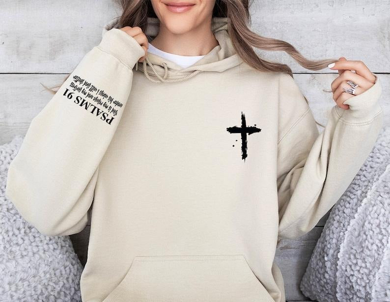 Christian Sweatshirt, Bible Verse Hoodie, Psalms 91 Shirts for Women, Religious Gifts, Psalms 91 Sweatshirt, Faith Hoodie, Jesus  T-shirt, sweater and Hoodie