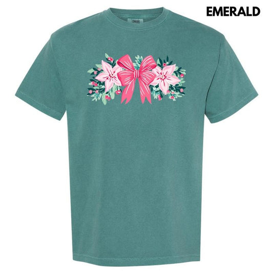 Christmas Bow Garland Comfort Colors T-Shirt 'NLB'