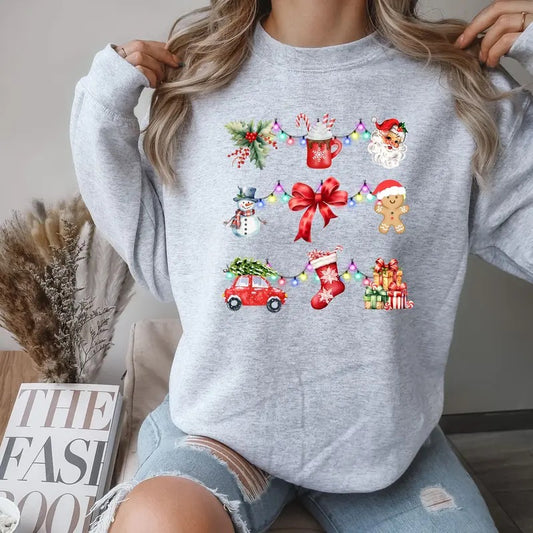 Christmas Chaos Design Crewneck Sweatshirt Comfortable