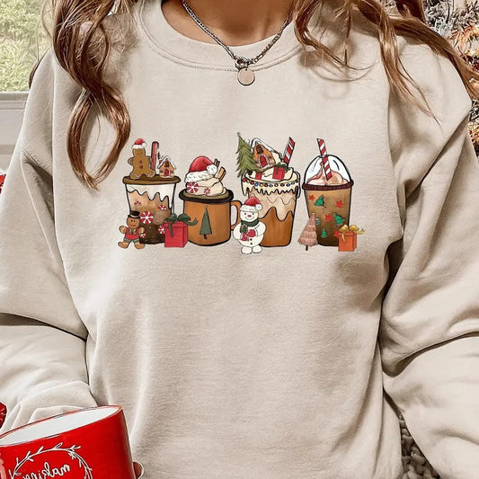 Christmas Coffee Sweatshirt, Gingerbread Christmas Drinks Sweater, Coffee Lover Shirt, Christmas Xmas Gift, Winter Holiday Shirt, Xmas Christmas Gift Shirt