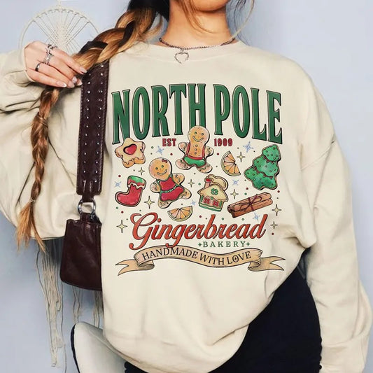 Christmas Cookies Sweatshirt, North Pole Gingerbread T Shirt, Holiday Cookie Co Crewneck, Unisex Short Sleeve Tee