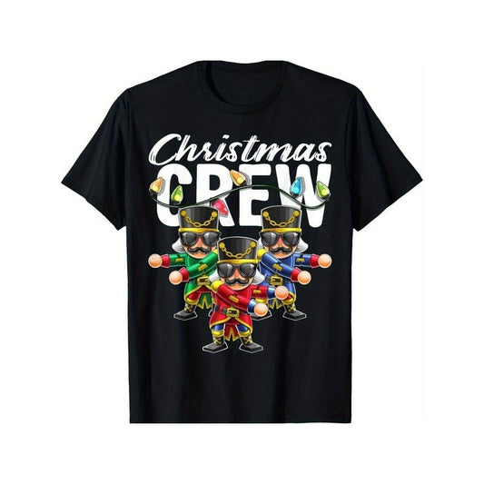 Christmas Crew Flossing Nutcracker Christmas T-Shirt for Men Women, Christmas Halloween New year Thanksgiving day Gift for Men Women Dad Mom Friend, Unisex Soft Fabric 100% cotton Black Tee Made in USA