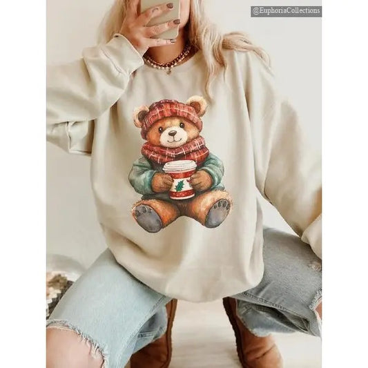 Christmas Cuddle Bear Cute T-Shirt, Sweater, Hoodie, Unisex Apparel Relaxed Fit Printed In The USA Clothing Womenswear , Global Trending Outfits
