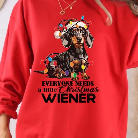 Christmas Dachshund Retro Distressed Ugly Christmas Sweater Graphic Sweatshirt Casual Womenswear Long Sleeves