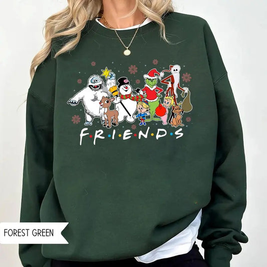 Christmas Friends Cartoon Sweater, Rudolph Friends Xmas Tee Shirt, Rudolph The Red Nosed Reindeer Shirt, Christmas Movies Sweatshirt, Cute Gift For Holiday