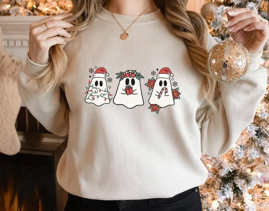 Christmas Ghost Sweatshirt, Christmas Spooky Sweatshirt, Holiday Ghost Sweatshirt, Funny Christmas Ghost Sweatshirt, Christmas Gift