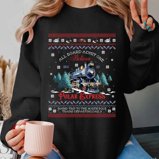 Christmas Movie Polar Express Ticket Ugly Christmas T-Shirt, Party Chrismas, Chrismas Movie Shirt, Vintage Movie Shirt