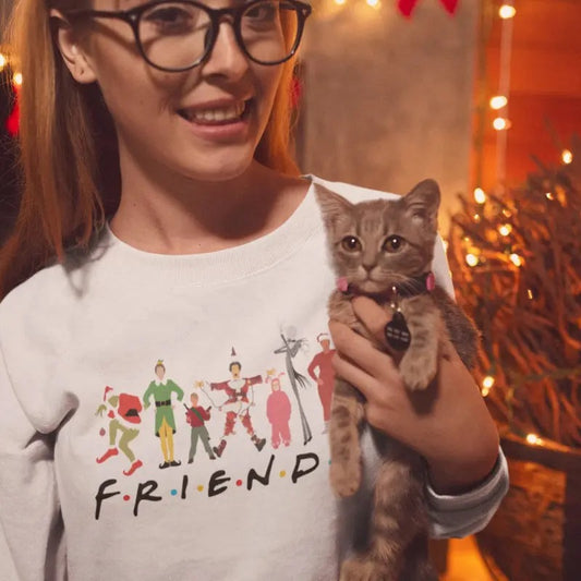 Christmas Movies Friends Sweatshirt, Friends Christmas Shirt, Christmas Party T-Shirt, Holiday Elf Shirt, Christmas Movies Characters Shirt, Gift For Family