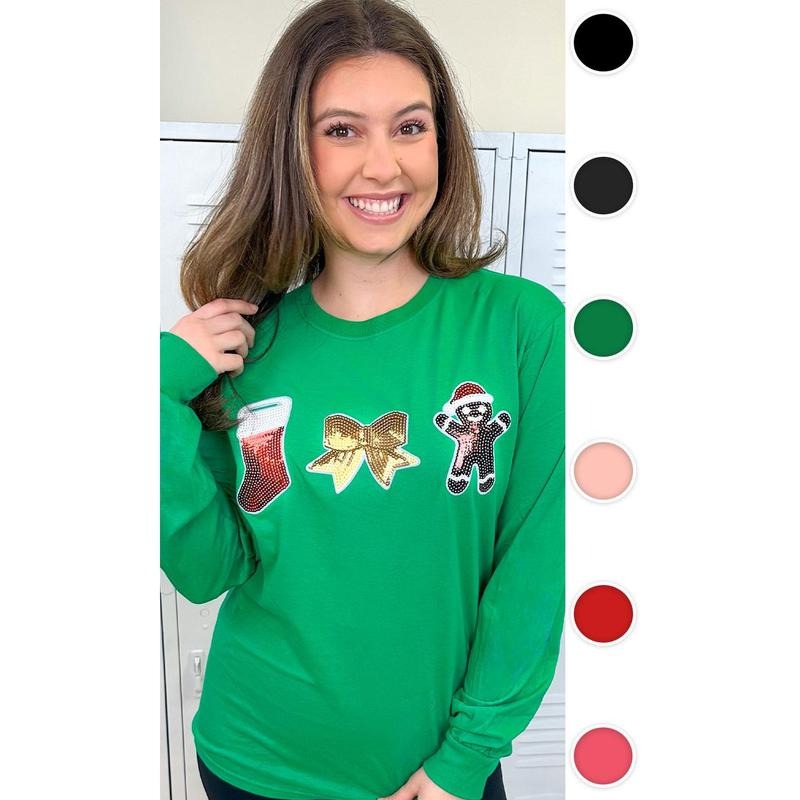 Christmas Sparkle Long Sleeve - Cozy Festive Vibes #ChristmasSparkle #LongSleeveTee #HolidayGlow