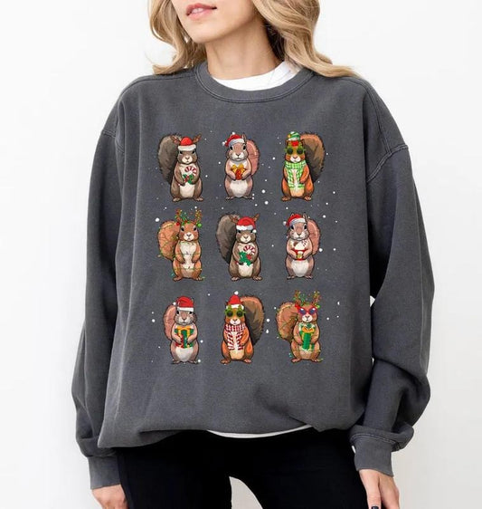Christmas Squirrel Sweatshirt, Christmas Shirt, Squirrel Lover Gift, Christmas Animals Sweatshirt, Cute Squirrel Shirt