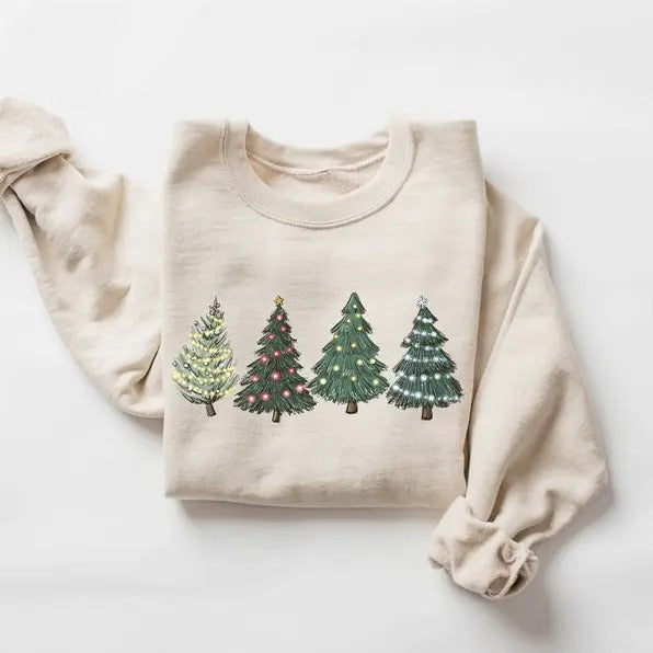 Christmas Sweatshirt, Christmas Sweater, Christmas Crewneck, Christmas Tree Sweatshirt, Holiday Sweaters for Women, Winter Sweatshirt