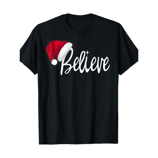 Christmas T-Shirt - Believe in Santa Claus T-Shirt - Best Dresses for Christmas, Halloween, Thanksgiving Made in USA