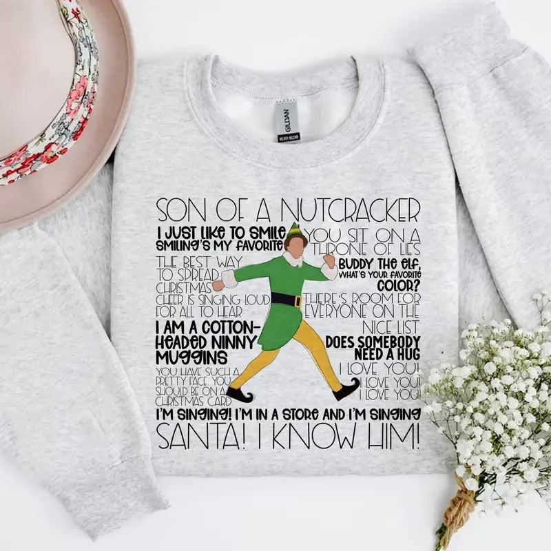 Christmas elf Crewneck sweatshirt, elf sweatshirt, plus size Christmas, 2024 happy Christmas, holiday crew neck, girly Christmas, Chrismtas movies Shirt,Christmas Elf Shirt,Christmas Movie Shirt,Xmas Tee