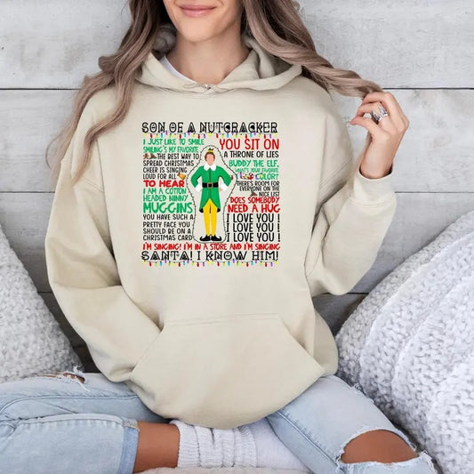 Christmas elf sweatshirt, elf sweatshirt, plus size Christmas, 2024 happy Christmas, holiday crew neck, girly Christmas, cotton-headed ninny Christmas Gift Idea 2024, Gift For Him, Gift For Her