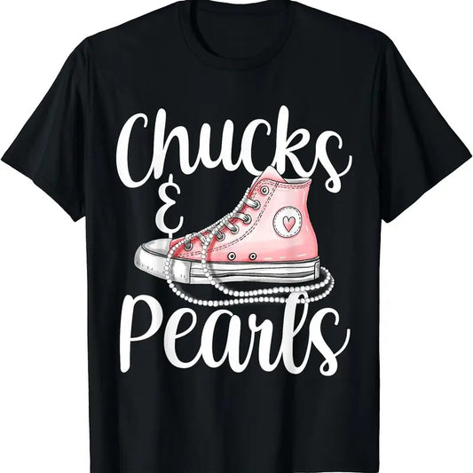 Chucks And Pearls 2024 Kamala Harris For President 47th T-Shirt