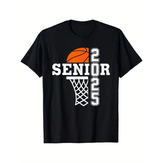 Class of 2025 High School Students First Day of School Class of 2025 Basketball T-Shirt, Black, Casual, Short Sleeve, Men's, Sports T-Shirt 180g made in usa