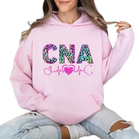 Cna Leopard Sweatshirt, Cna Assistant Shirt, Certified Nursing Assistant Heart Beat T Shirt, Nurse Life Hoodie, Unisex Crewneck Pullover Tee, Classic Streetwear