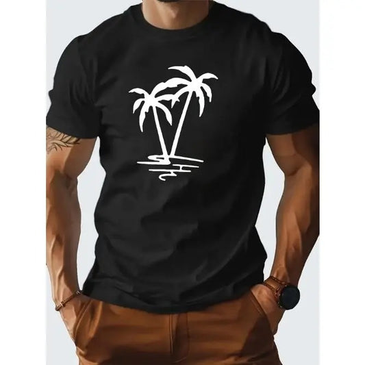 Coconut Tree Pure Cotton Men's Tshirt Comfort Fit  Made in USA