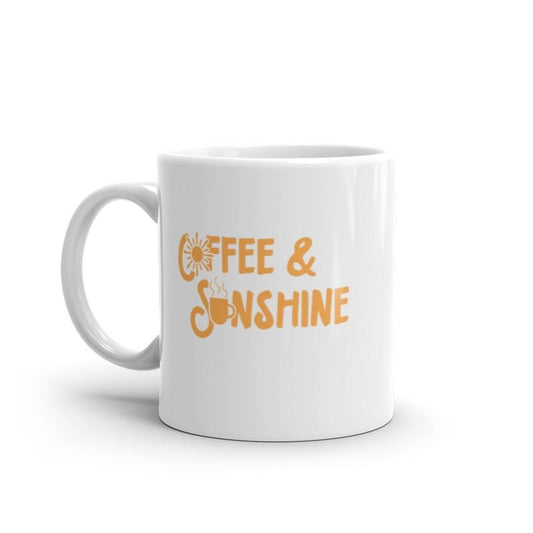Coffee And Sunshine Mug Funny Cute Caffeine Lovers Shining Sun Graphic Novelty Cup-11oz Funny Coffee Mugs Ceramic Printed Drinkware Cup