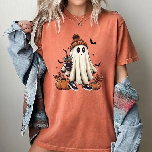 Coffee Lover, Ghost, Vintage, Western, Witch, Aesthetic, Meme, Halloween, Costume, Tshirt, Women's Comfort Colors Tshirt, Halloween Tee, Witch, Spooky, Ghost