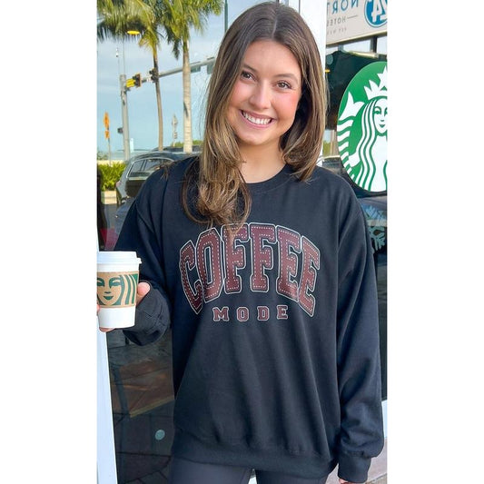 Coffee Mode Graphic Sweatshirt