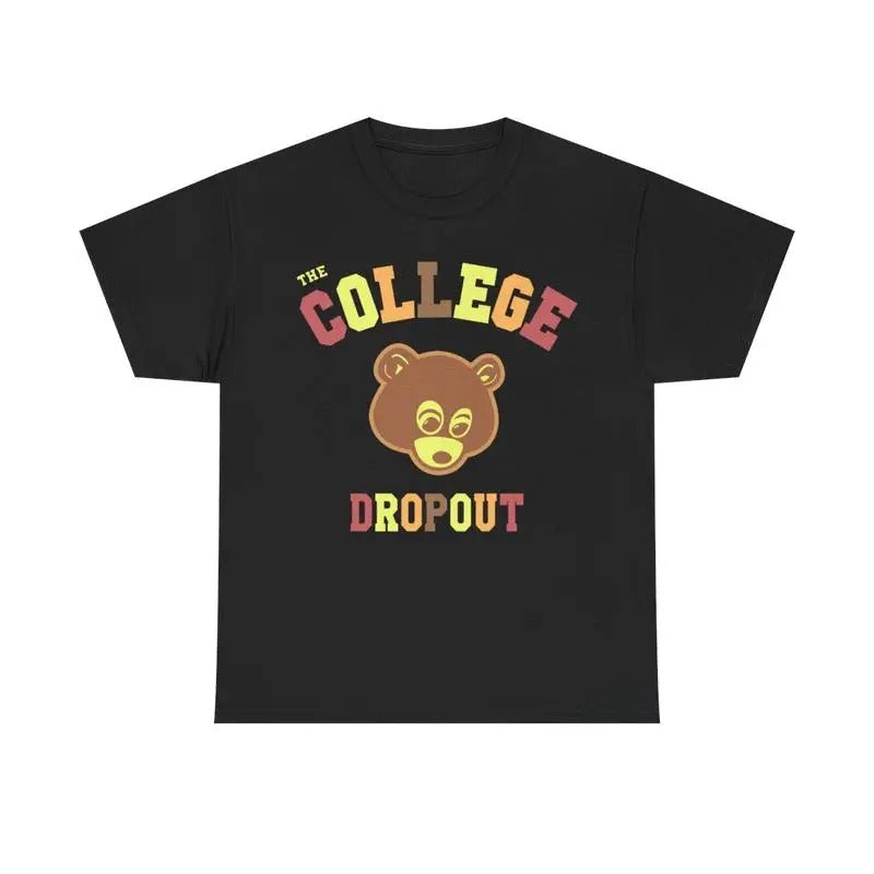 "College Dropout" Inspired Graphic Tee Menswear Retro Shirt T-Shirt Top Vintage Comfy Classic Cotton Casual