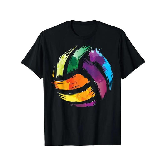 Colorful Volleyball Graphic Tee for Men - Soft Cotton, Short Sleeve, Crew Neck T-Shirt - Perfect Birthday Gift made in usa