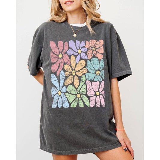 Colorful, Gorgeous Abstract Flowers, Boho Floral Design, Summer Vibes, Gardening, Festival, Nature Shirt, Women's Comfort Color Tee, Tshirt