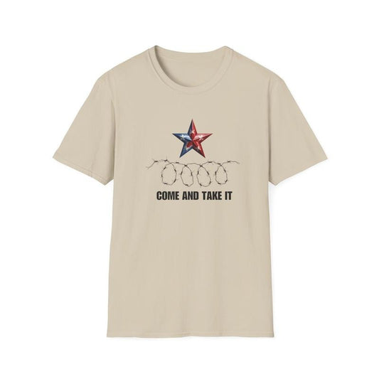 Come And Take It Razor Barbed Wire Shirt, I Stand With Texas T Shirt, Southern Border Tee, Republican Tshirt. Texas Strong Shirt, Patriotic Unisex T-Shirt, Texas Border Shirt, Gifts For Men Women, Texas Support Shirt