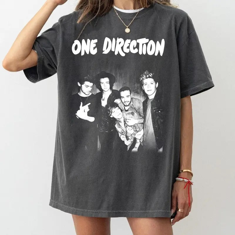 Comfort Colors 90s One Direction Band Shirt, Retro Direction Music Album Shirt, One Direction Pop Music Tour Shirt For Fan