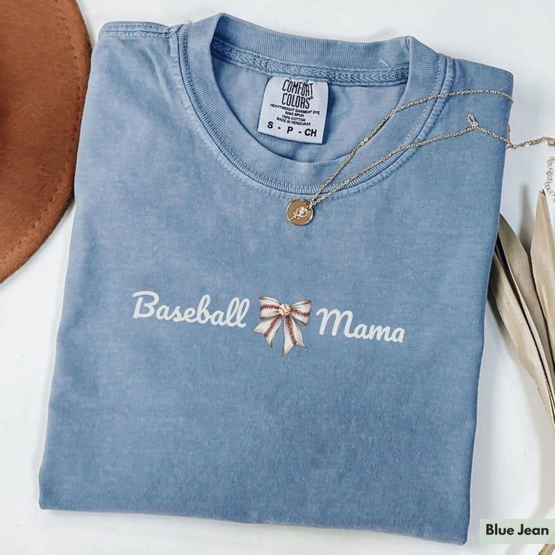 Comfort Colors Baseball Mama Shirt, Coquette Baseball Shirt, Womens Baseball Shirt, Baseball Lover Shirt, Baseball Season, Baseball Bow Tee
