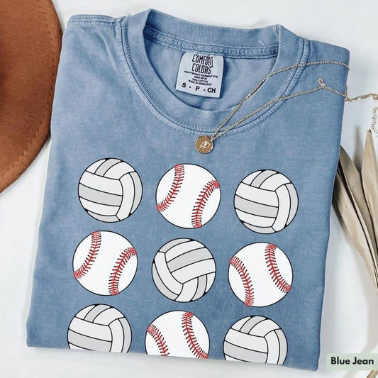 Comfort Colors Baseball Volleyball Shirt Cute Volleyball Mama Shirt Womens Baseball Shirt for Baseball Lover Baseball Season Volleyball Tee