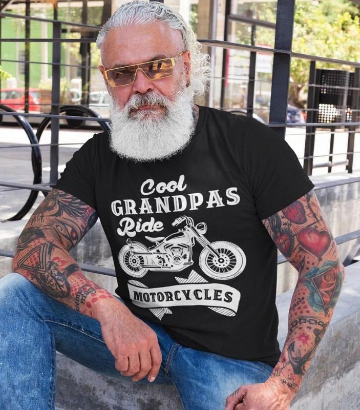 Comfort Colors Cool Grandpas Ride Motorcycles Shirt, Biker Grandpa Shirt, Motorcycle Grandpa Fathers Day Gift, Grandpa Biker T-Shirt, Funny Grandpa Shirt