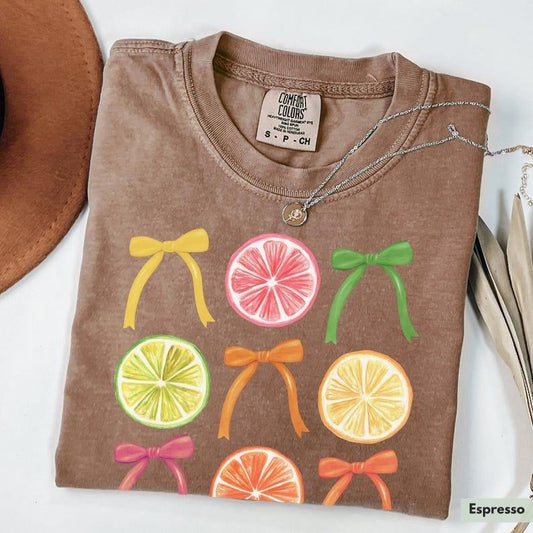 Comfort Colors Coquette Citrus Shirt, Aesthetic Fruit Tee Boho Summer Coquette Shirt, Orange Shirt Lemon Tee, Grapefruit Shirt Lime Tee