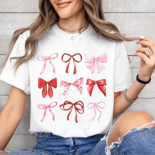 Comfort Colors Coquette Valentine Shirt, Coquette Bow Shirt, Valentine Bow Shirt, Coquette Valentine's Tee, Valentine Gift for Girlfriend