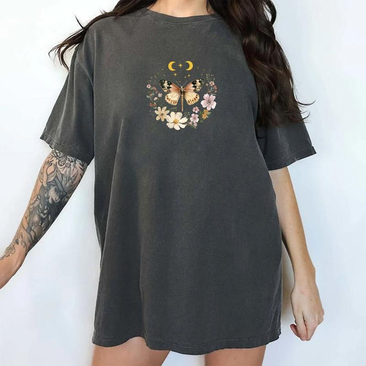 Comfort Colors Cottagecore Butterfly Shirt for Women, Aesthetic Butterfly Tshirt, Vintage Boho Tee, Wildlife Granola Girl Tops, Soft Cotton Womenswear