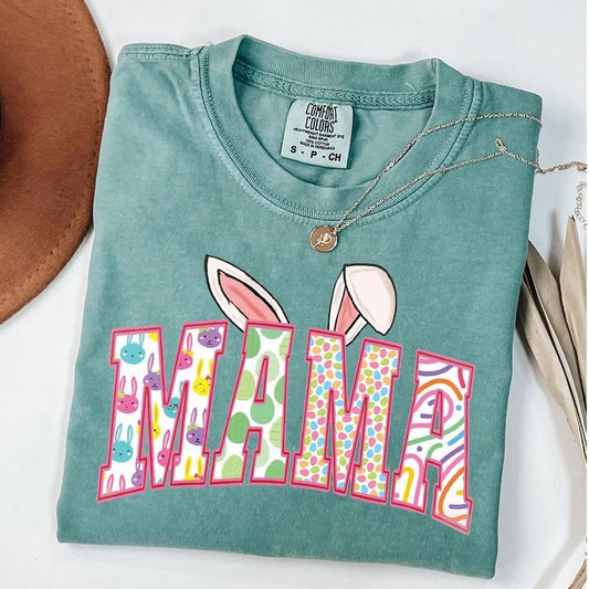 Comfort Colors Easter Mama T-shirt, Easter Gift for Mama, Easter Bunny Shirts, Mother's Day Gift