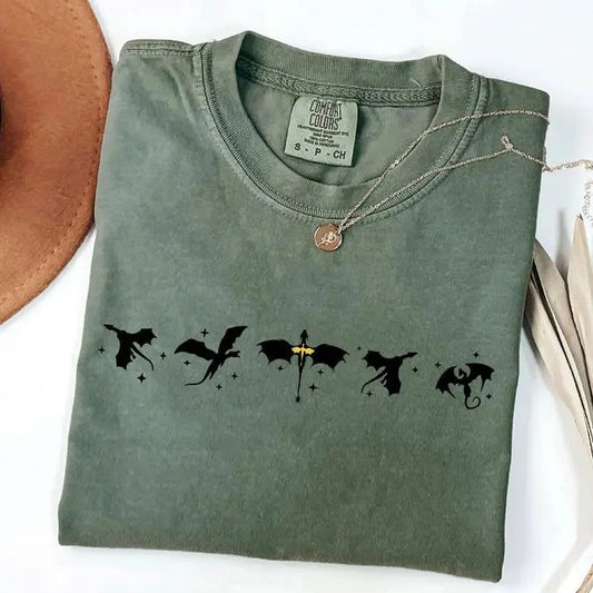 Comfort Colors Fourth Wing Shirt, Basgiath War College Shirt, Violet Sorrengail, Bookish Shirt, Xaden Riorson, Gifts For Readers, Fantasy Book Dragon