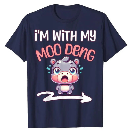 Comfort Colors I'm With My Moo Deng Cute Baby Pigmy Hippo For Couples T-Shirt