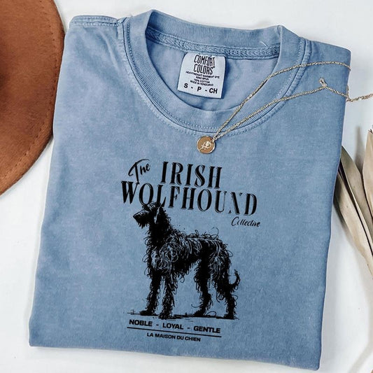 Comfort Colors Irish Wolfhound T-Shirt, Elegant Standard Irish Wolfhound Tee, Ink Sketch Poodle Shirt, Vintage Pet Graphic Tee, Proud Dog Owner Gift