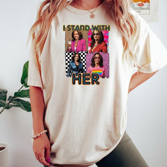 Comfort Colors Kamala Harris 2024 Shirt, I Stand With Her, Kamala For The People Shirt, Kamala Rally Shirt, Democrat Shirts, LGBT Shirt, Equality Shirt