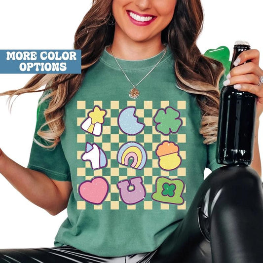 Comfort Colors Lucky Charm Shirt, Shamrock Rainbow Tee, St. Patrick’s Day Lucky Shirt,Womenswear Menswear, Gift for Women & Men, Unisex Tee, All size Top, Streetwear