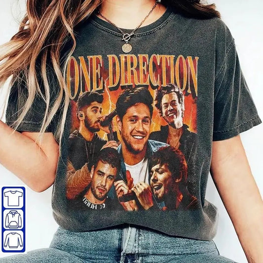 Comfort Colors One Direction shirt, 1d shirt, member's signature One Direction Shirt, country music, Pop Music Fan