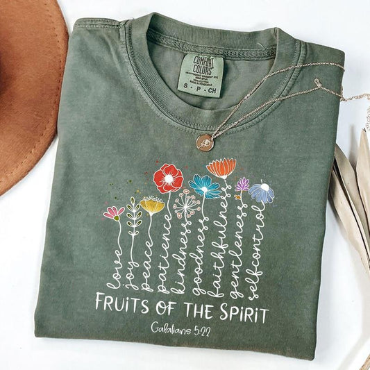 Comfort Colors The Fruits Of The Spirit Galatians Shirt, Christian Apparel Shirt, Gift For Jesus Lover, Bible Verse Tshirt, Unisex T-Shirt