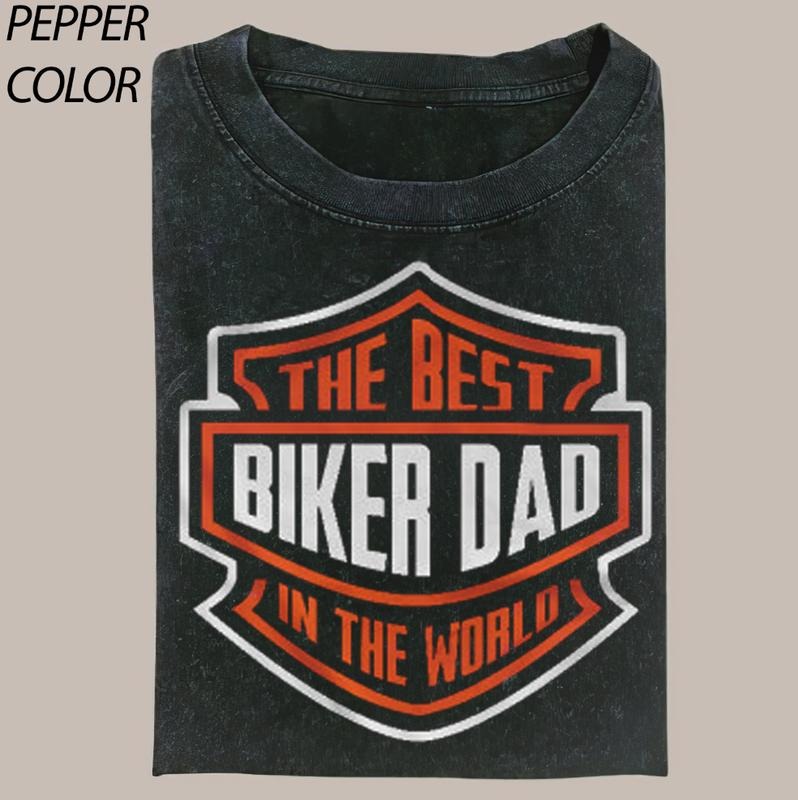 Comfort Colors The World's Coolest Biker Dad Vintage Graphic Shirt, Fathers Day Gifts Gift For Dads T-Shirt For Dad, Fathers Day Gift TShirt, Biker dad