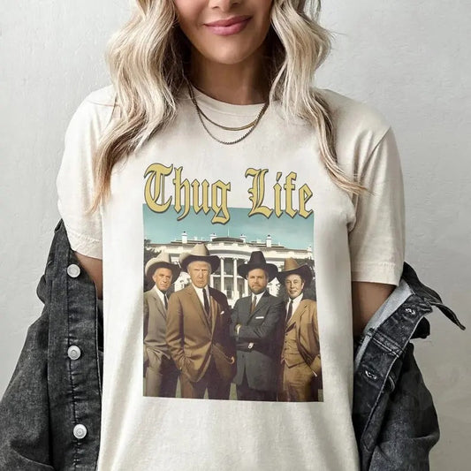 Comfort Colors Vintage Thug Life Trump 2024 Shirt, Make America Trump Again Shirt, Vote For Trump, JD Vance, Robert Kennedy, Elon Musk