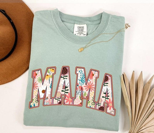 Comfort Colors Vintage floral Mama t-shirt, Mama T-Shirt, Strong Woman Shirt, Gift For Mothers Day, Women's T-Shirt, Mama Tee, Graphic Tee
