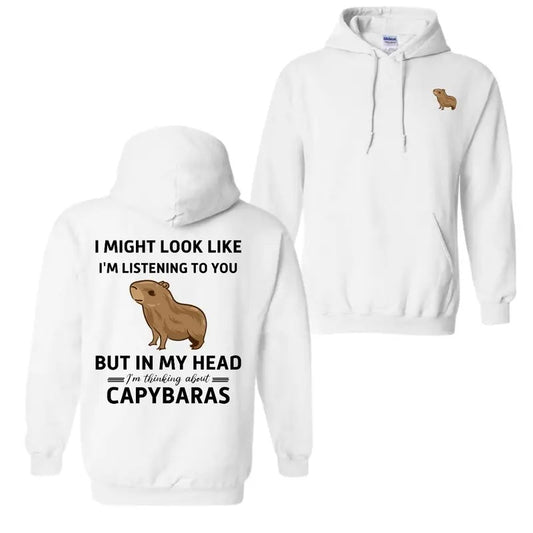 Comfort Colors, In My Head I am Thinking Of Capybaras Vintage Graphic Shirt, Hoodie Trendy 2 sides