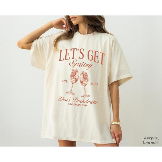 Comfort color Let's Get Spritzy Bachelorette Shirt, Aperol Spritz Shirt, Aperol Club Shirt, Custom Girls Club Shirt, Spritz Cocktail Shirt