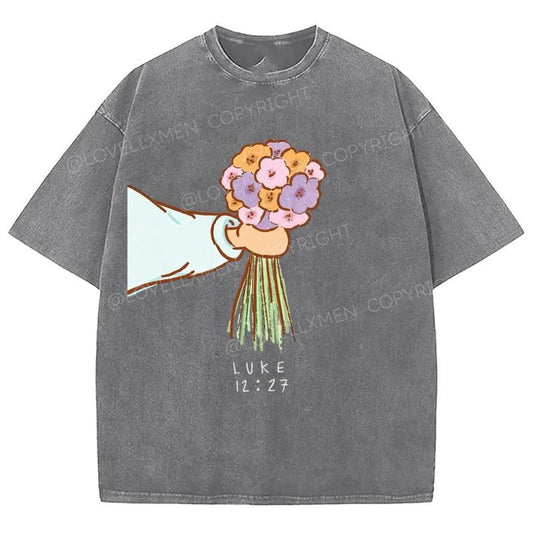 Consider How The Wild Flowers Grow Unixes Washed T-Shirt, Christian Jesus  t shirts, Vintage 90s Graphic Tee Gift Cotton Top Womenswear Bottom